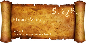 Simon Örs névjegykártya